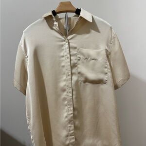 a new day Men's Beige Button Down Shirt